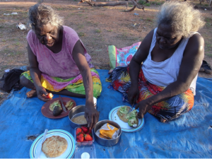 Some of the Hope for Health core group try some nutritious alternatives to the processed food diet common in the community.